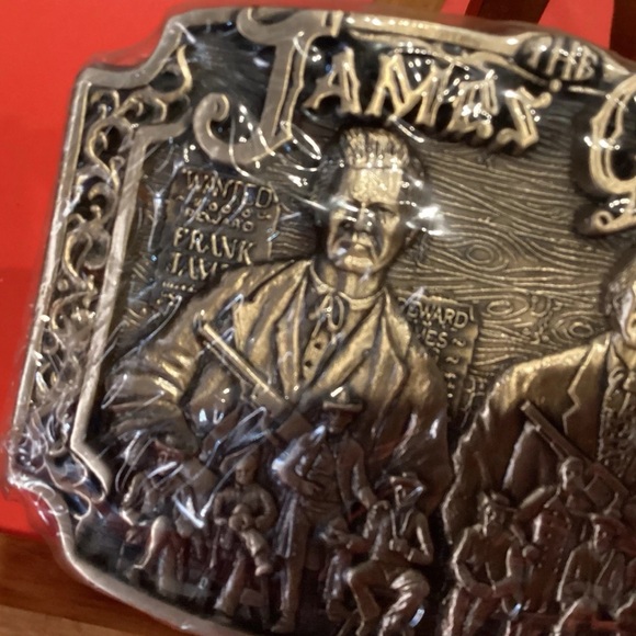 Vintage The James Gang Jesse James Belt Buckle 1980's Solid Brass Still Sealed - Picture 7 of 8